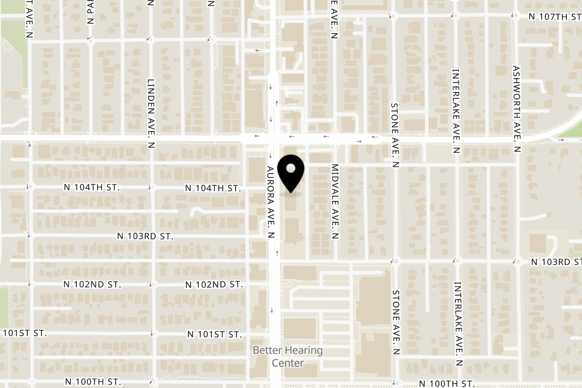 Map showing the location of HELLO INDIA on 10334 Aurora Ave N in Seattle